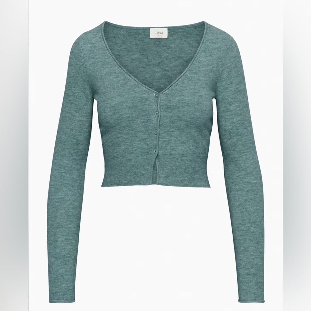 Aritzia Wilfred Santorini Cardigan Heather Suave Green